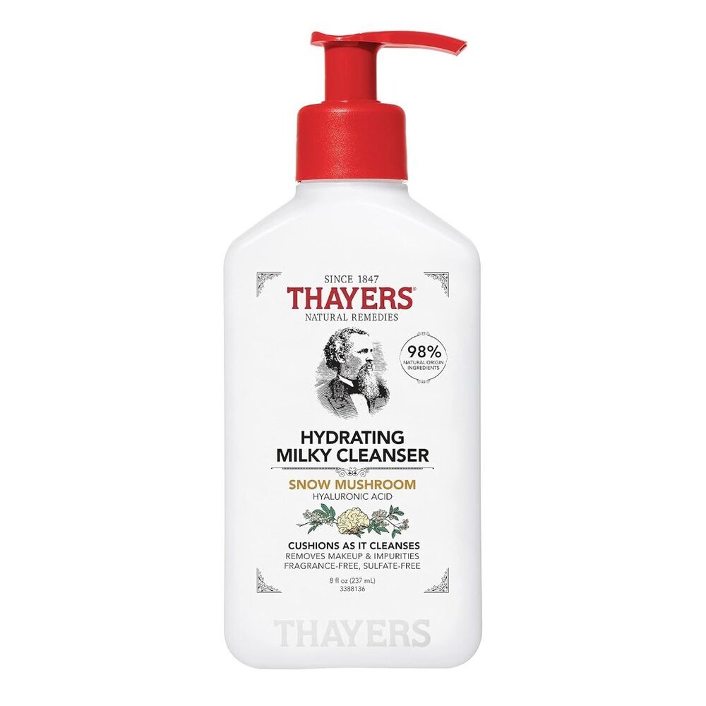 Milky Hydrating Face Cleanser with Snow Mushroom, Hyaluronic Acid, Dermatologist